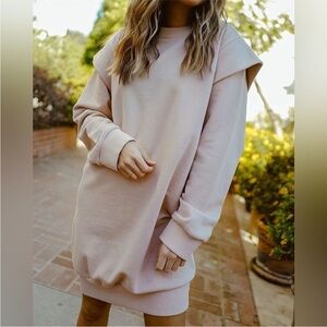 Blush Pink Sweatshirt Dress